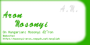 aron mosonyi business card